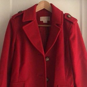 Michaels Kors Red Peacoat Jacket